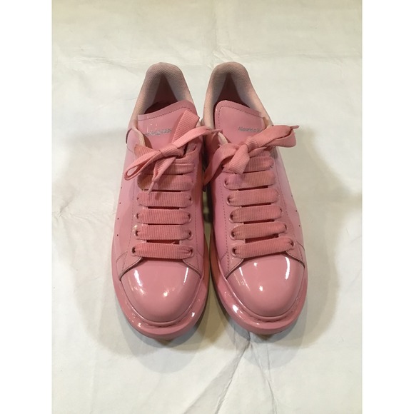 Alexander McQueen Shoes - Alexander McQueen Platform Sneakers Pink Patent Leather Platform Shoes Womens